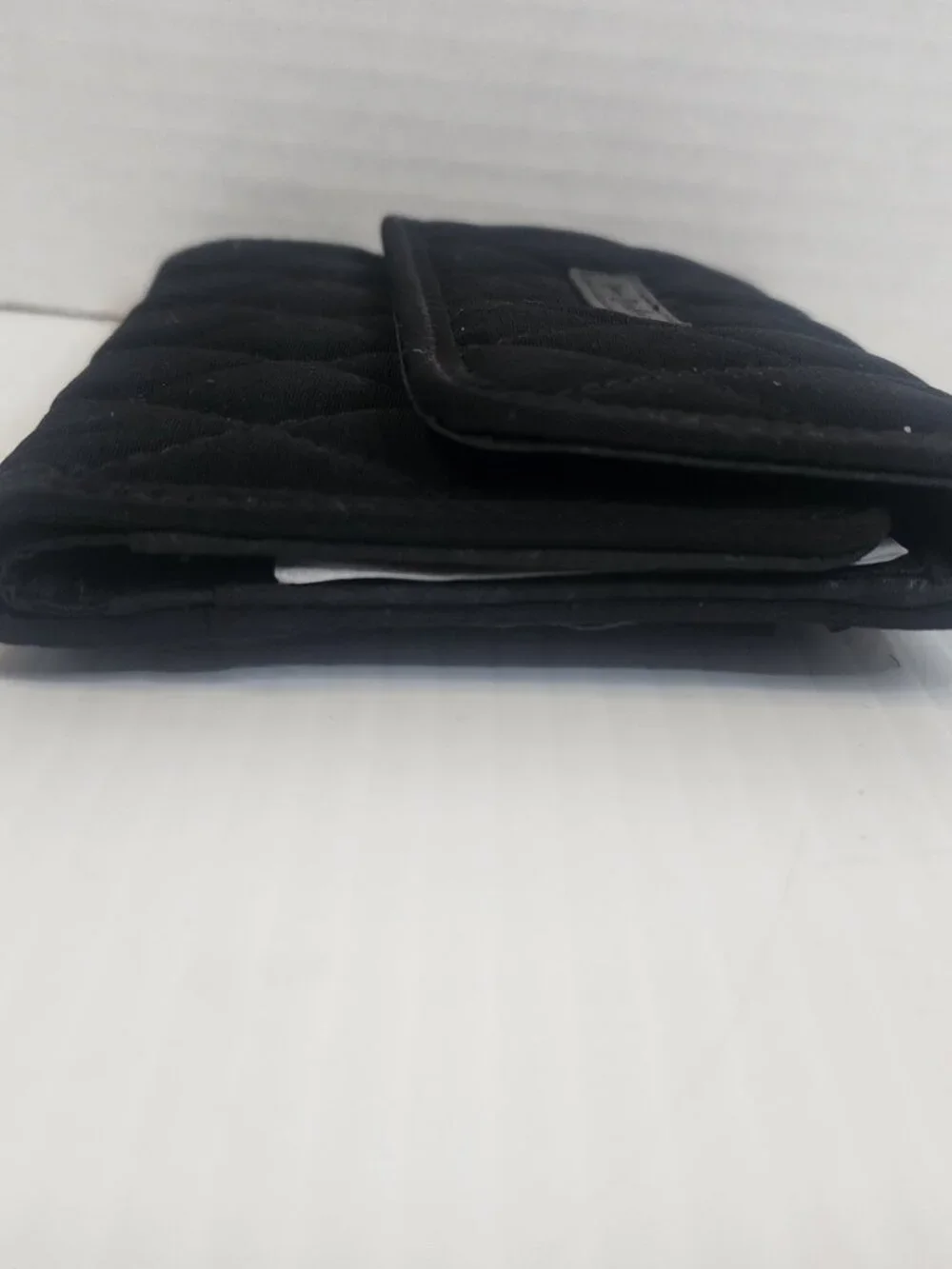 Black Quilted Vera Bradley Trifold Wallet - Picture 5 of 9